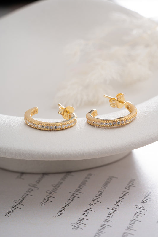 Hoepeloorbellen – 925 Zilver met Steentjes