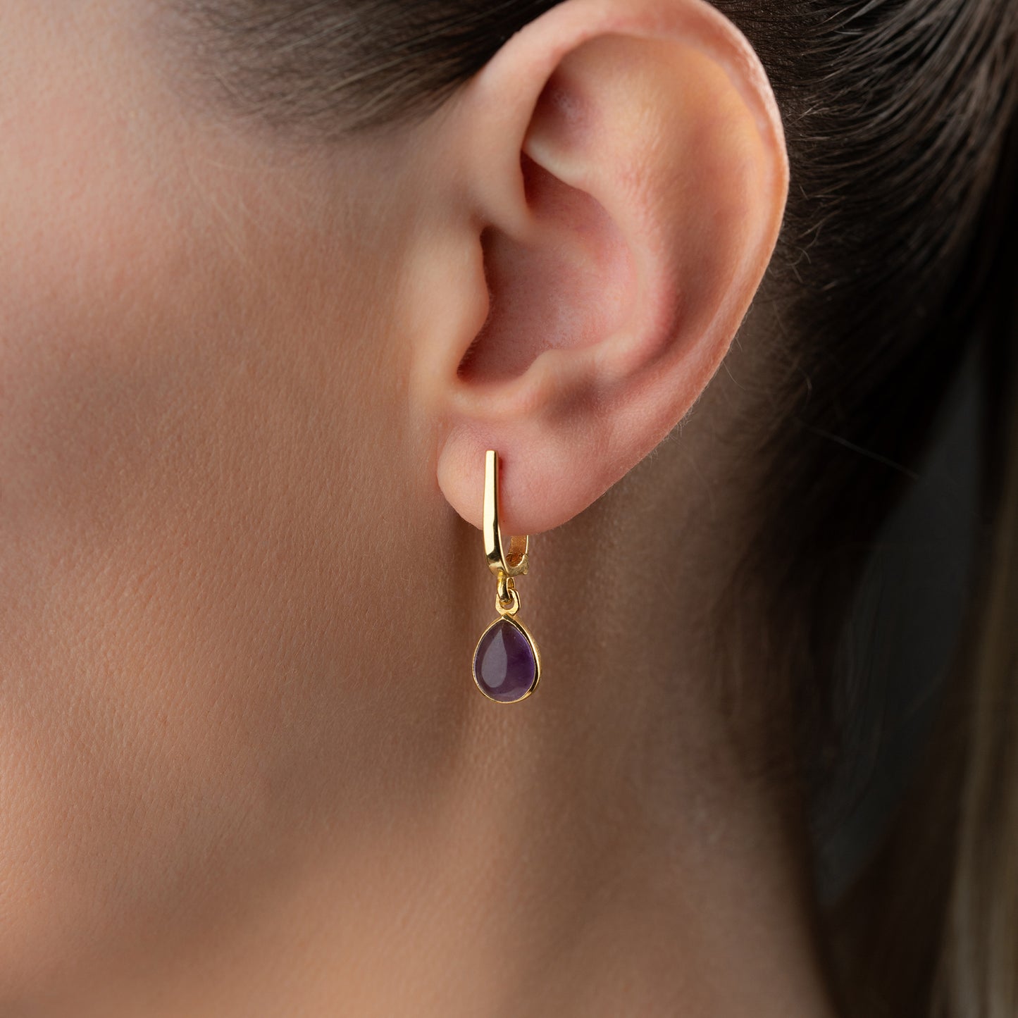 Amethyst-Tropfenohrringe – Natursteinkollektion