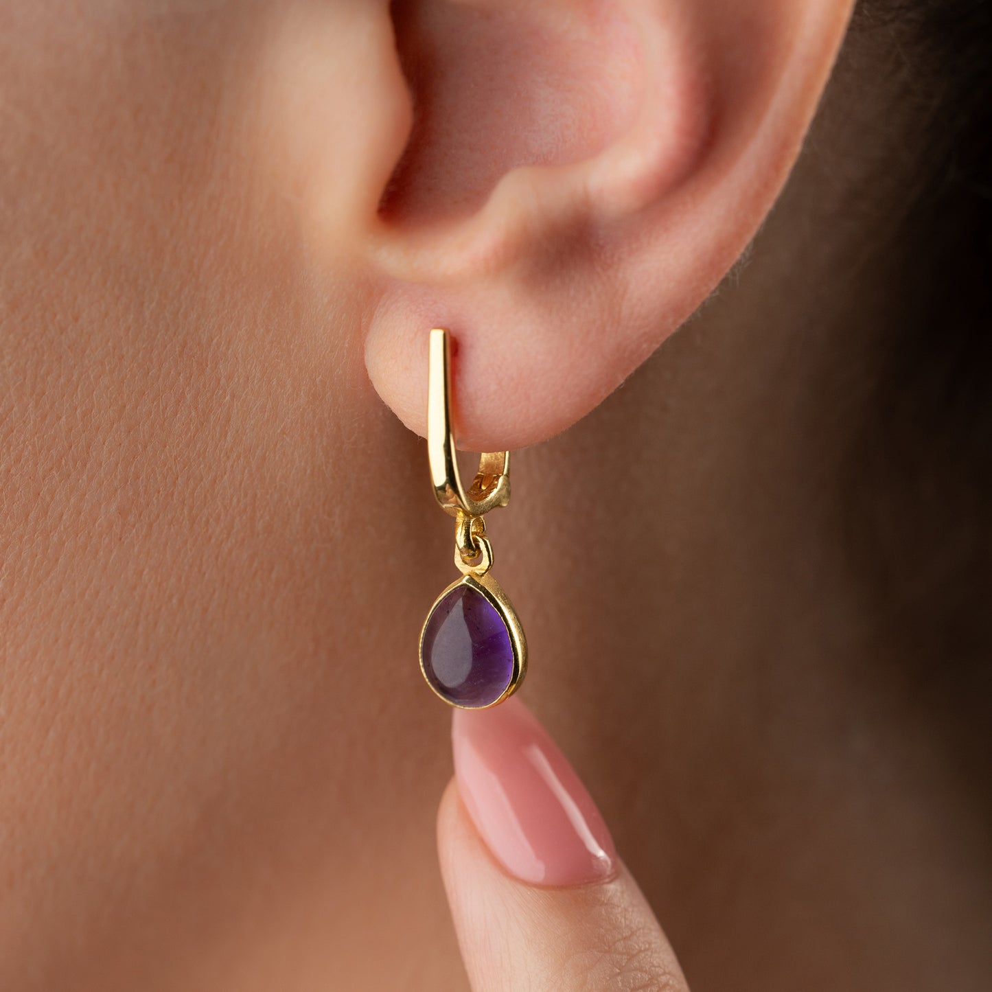 Amethyst-Tropfenohrringe – Natursteinkollektion