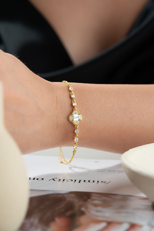 925 Zilveren Armband met Zirkonia Stenen
