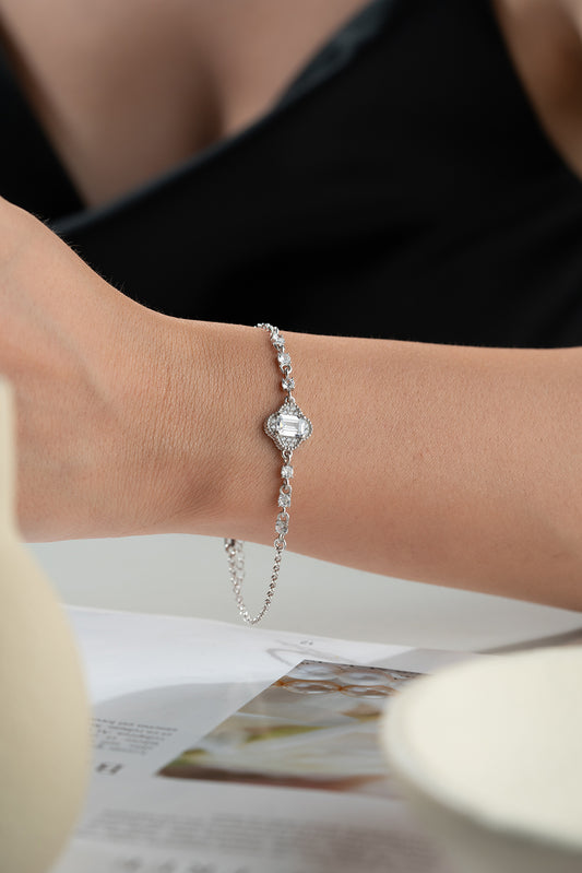 925 Zilveren Armband met Zirkonia Stenen