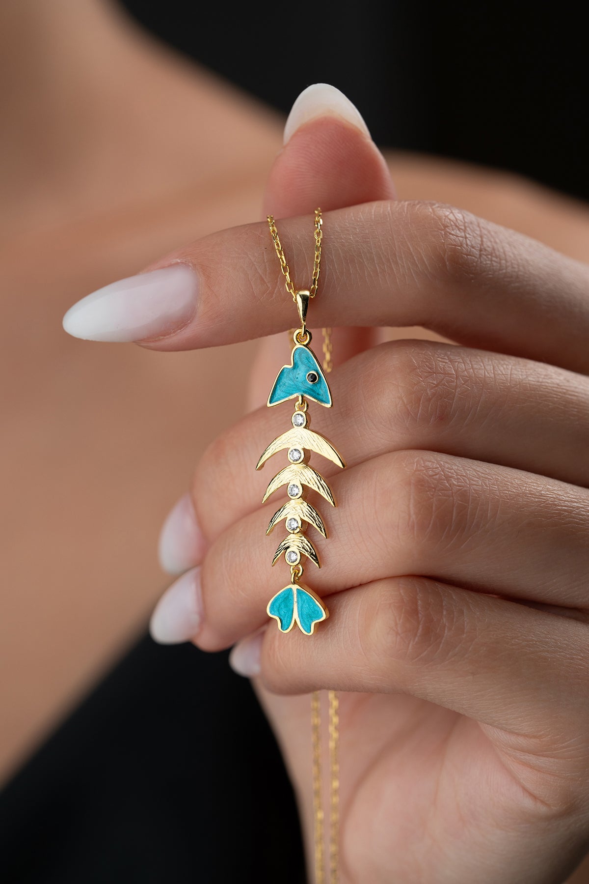 Visgraat Ketting - 925 Zilver Verguld