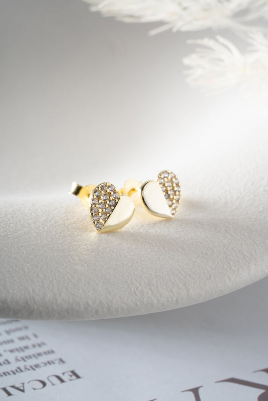 Minimalist Stud Earrings with Heart Shape