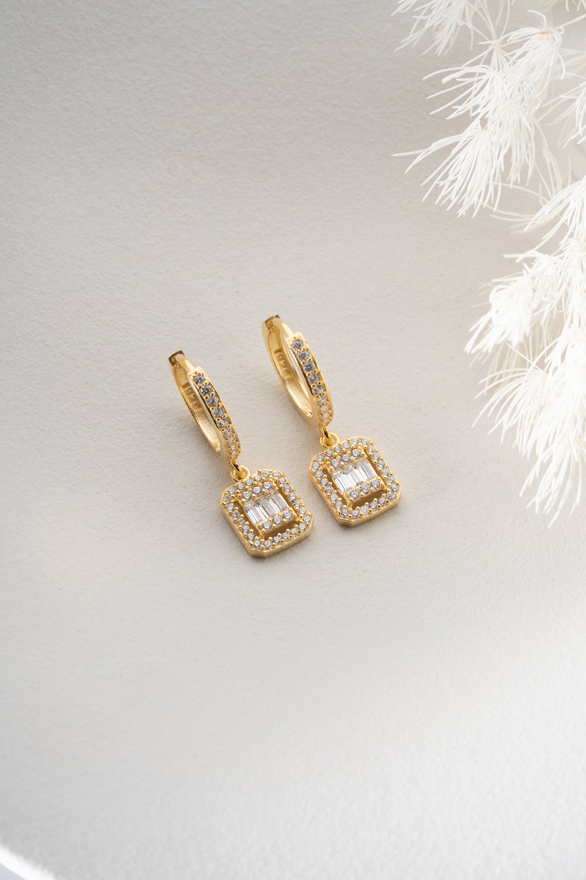 Earrings with Baget Stones