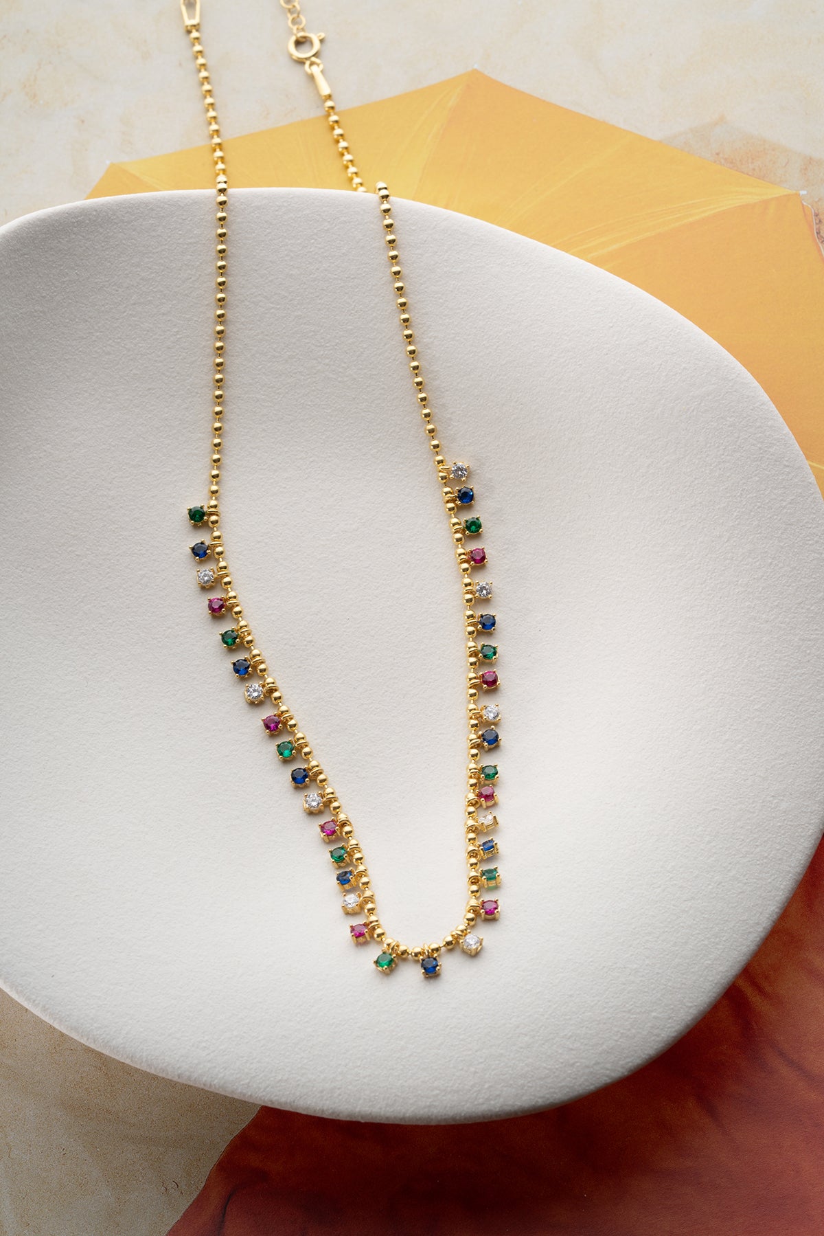 Serenay Ketting – Met gekleurde stenen – 925 Sterling Zilver