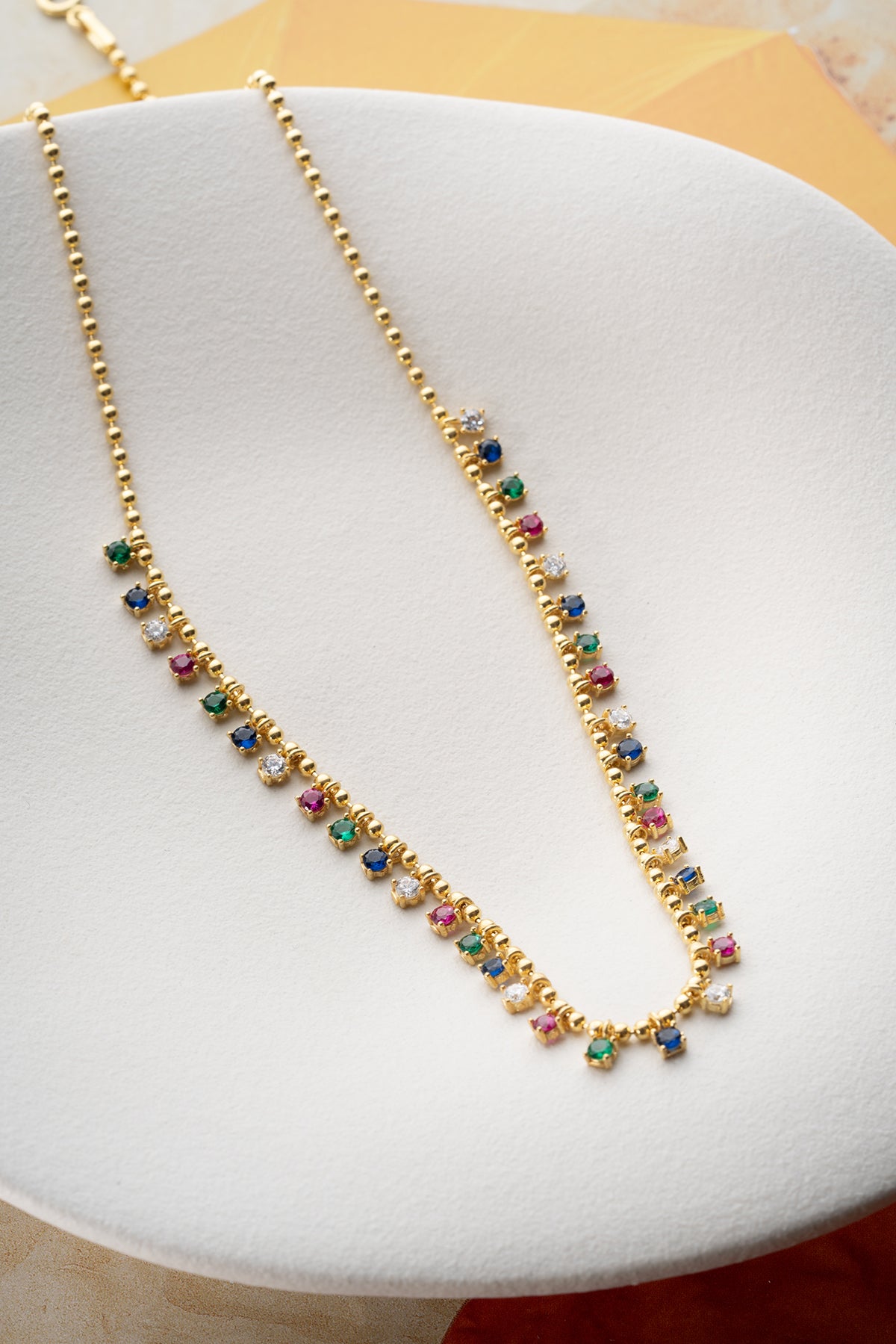 Serenay Ketting – Met gekleurde stenen – 925 Sterling Zilver