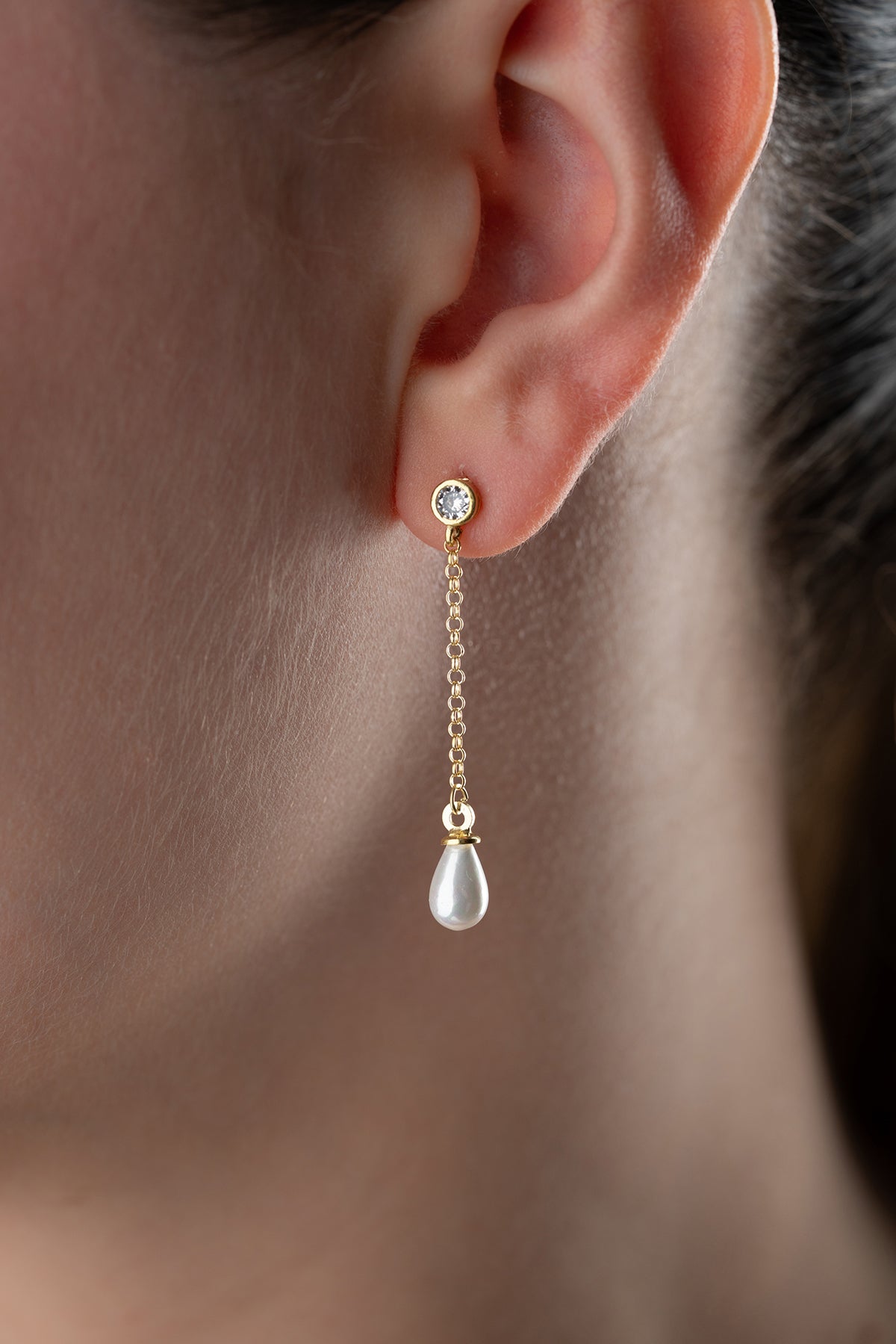 925 Zilver Goud Vergulde Oorbellen met Natuurparel