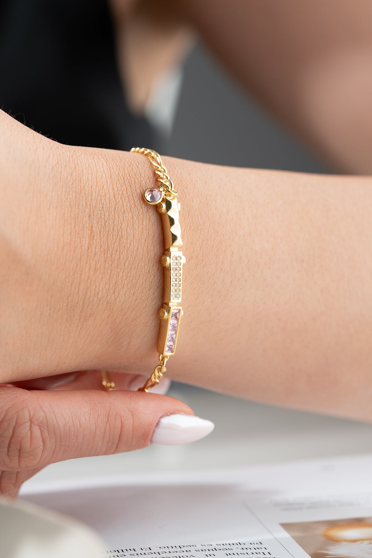 Roze Steen Armband – 925 Zilver