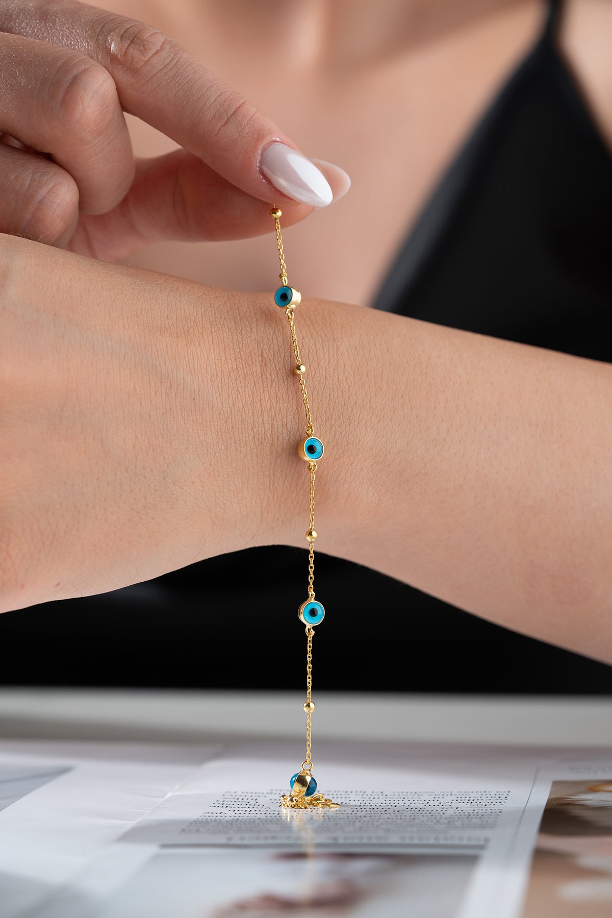 Armband met boze oog  Blue Aura