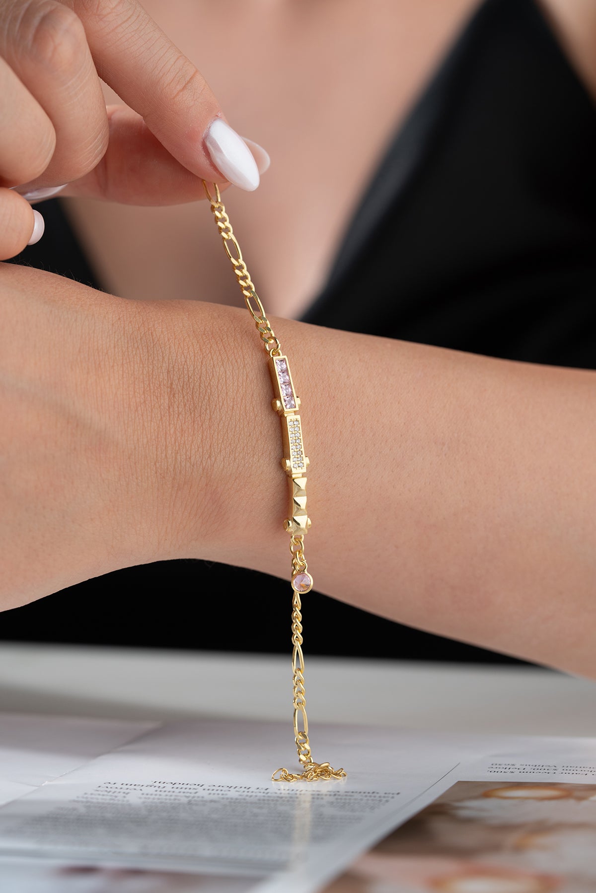 Roze Steen Armband – 925 Zilver