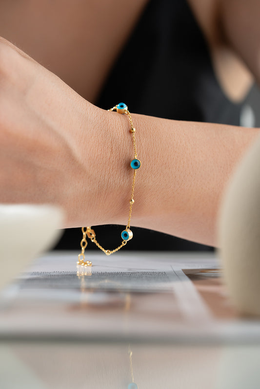 Armband met boze oog  Blue Aura