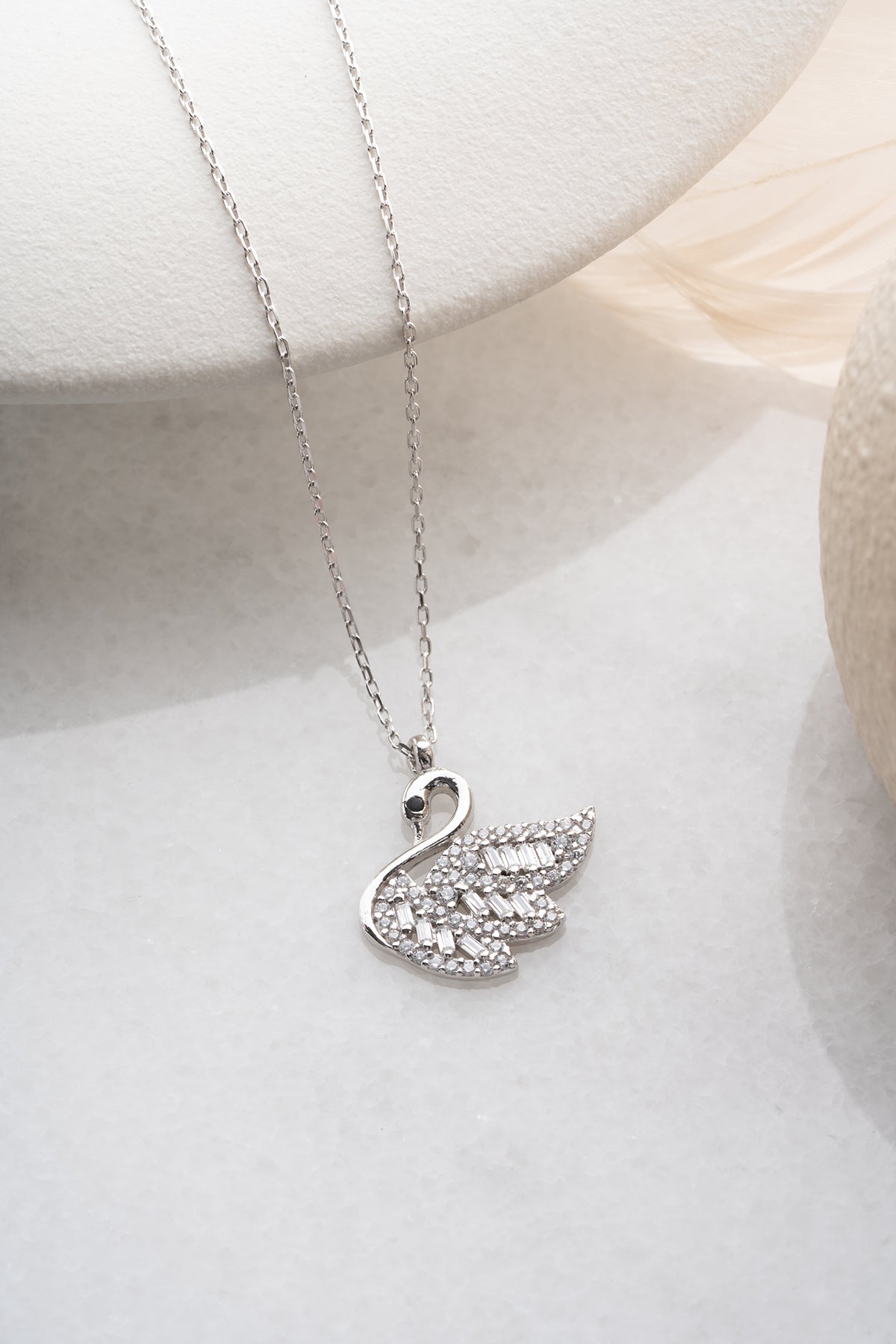 Zwaan Ketting met Zirkonia | 925 Zilver