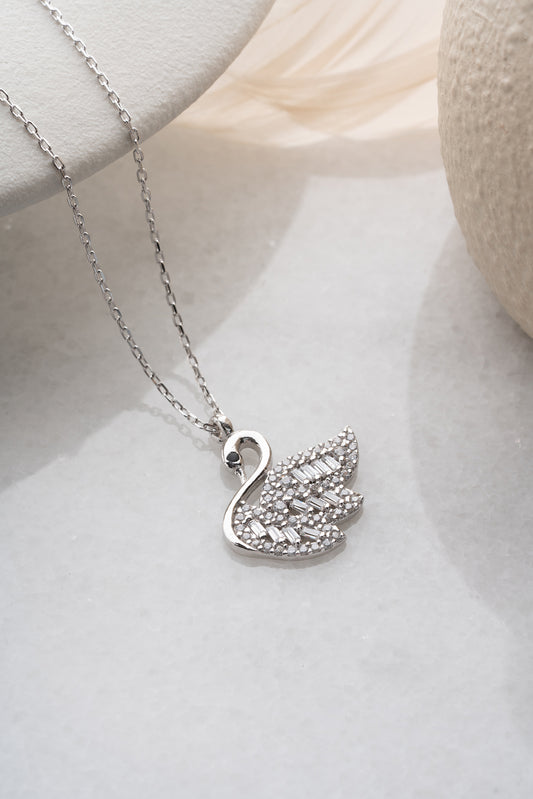 Zwaan Ketting met Zirkonia | 925 Zilver