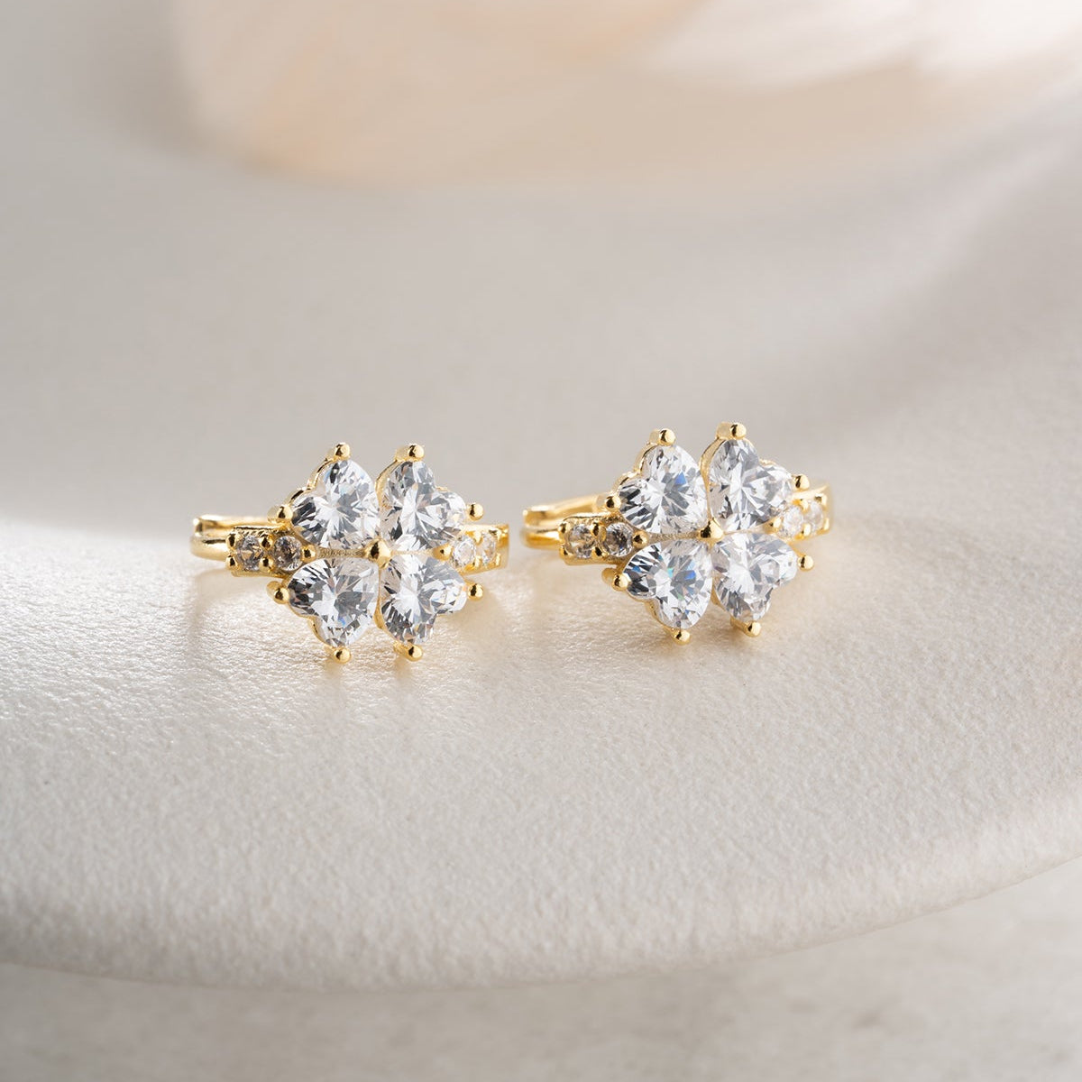 Klavertjevier Oorbellen – 925 Zilver