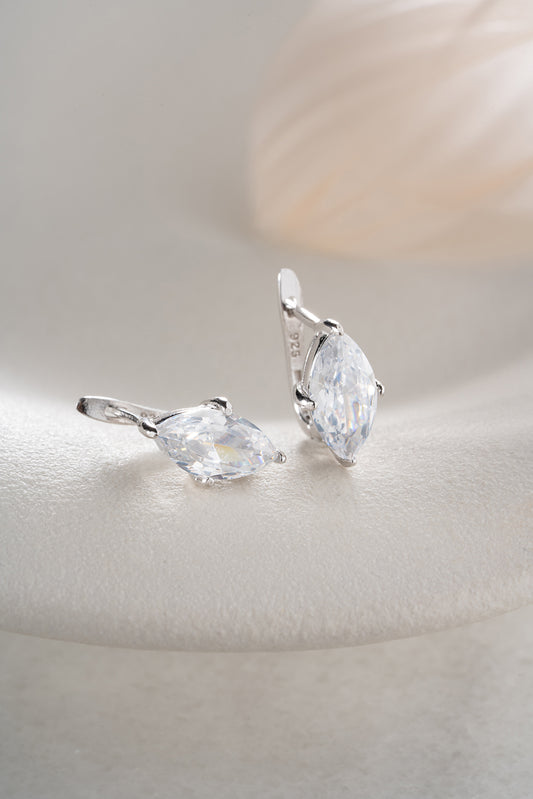 Marquise Oorbellen met Zirkonia | 925 Zilver