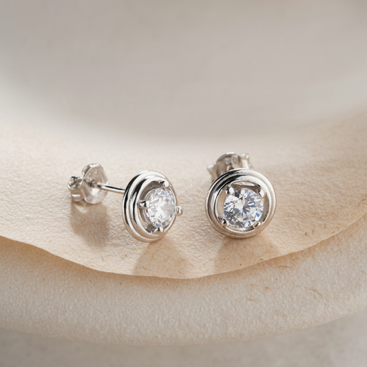 Ronde Oorbellen met Zirkonia | 925 Zilver