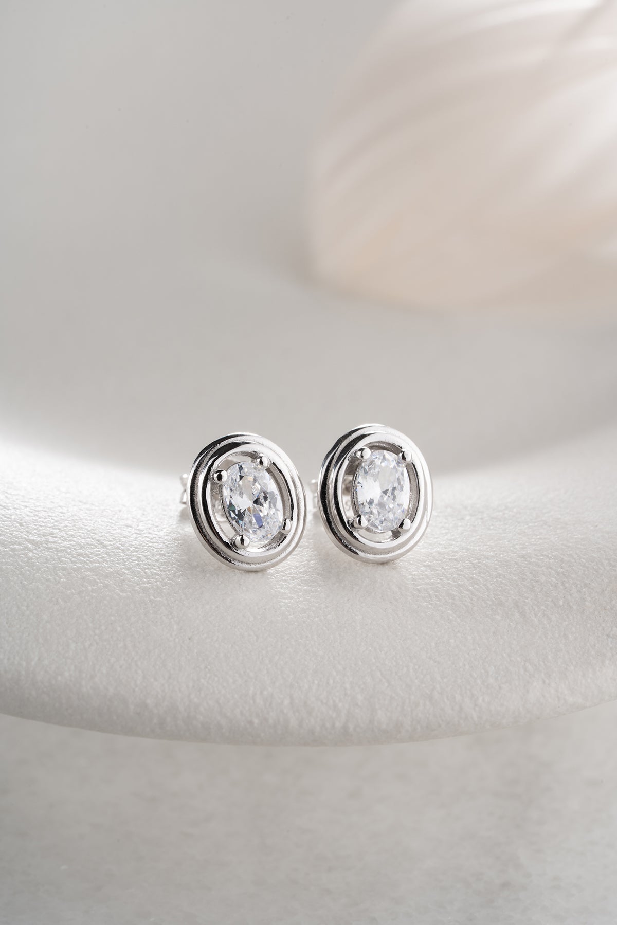 Ovale Oorbellen met Zirkonia | 925 Zilver