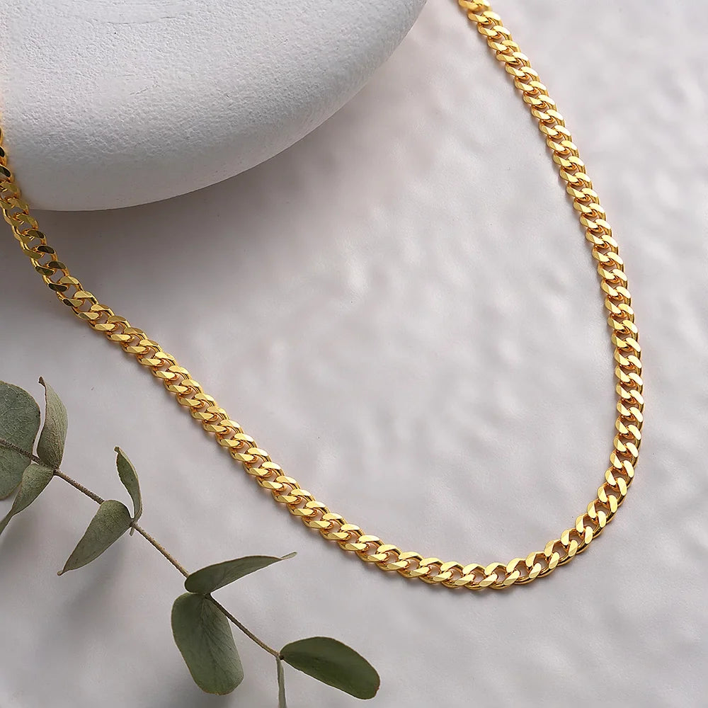 925 Zilveren 4 MM Gourmet Schakelketting Unisex