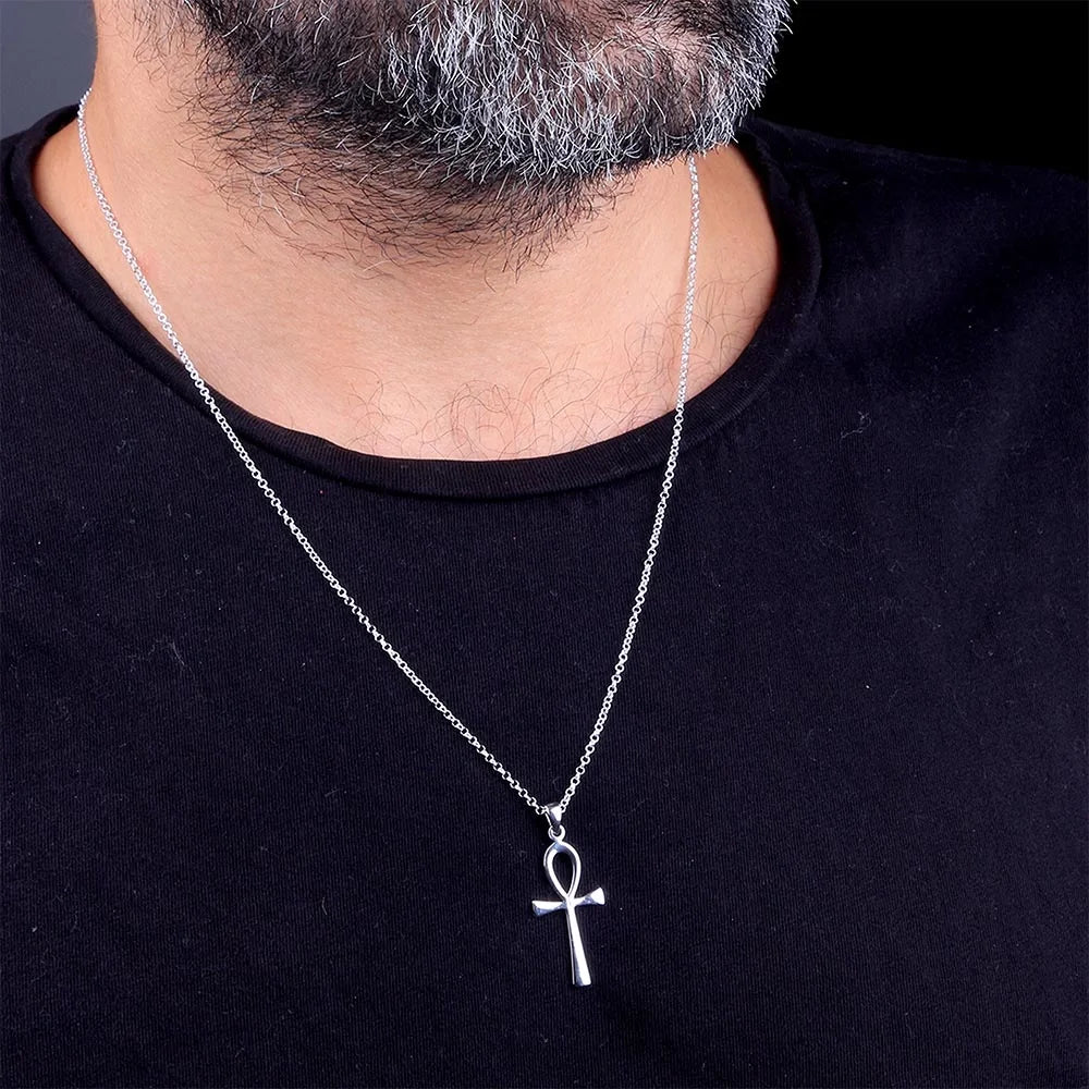 925 Zilveren Unisex Ketting met Ankh Symbool