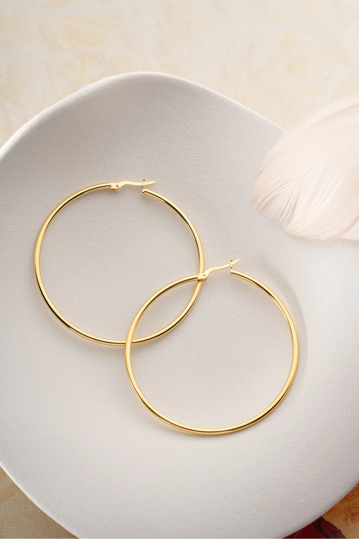 Grote Creolen 55 mm 925 Zilver | Gold