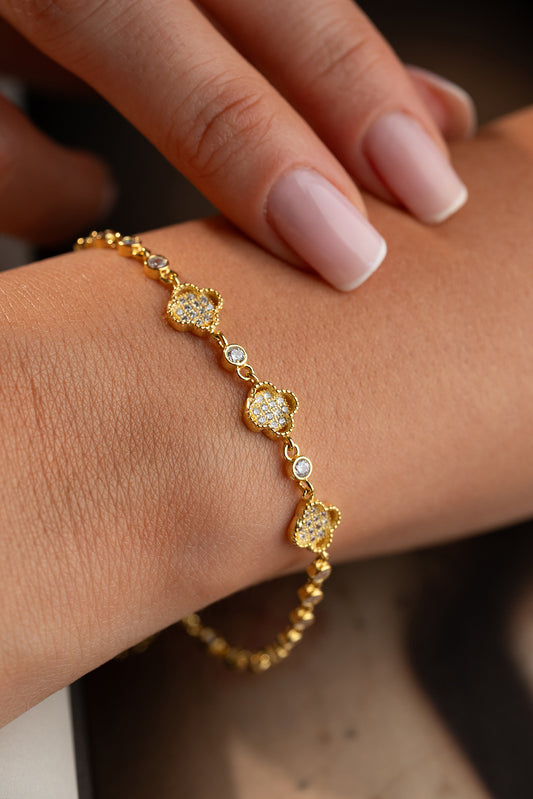 Klaver Armband met Zirkonia | 925 Zilver