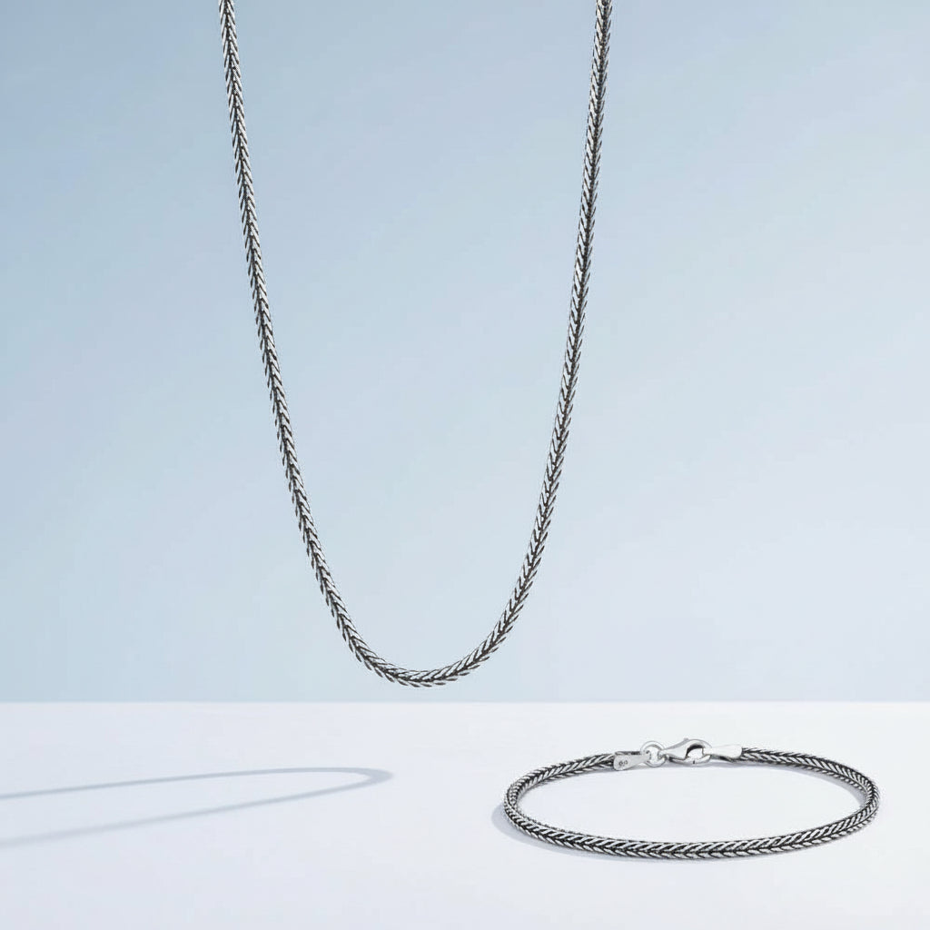 925 sterling zilver ketting & armband set 2,5 mm