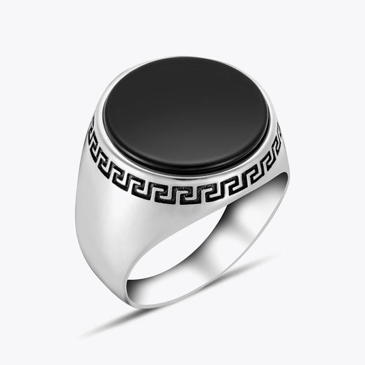 Greek Onyx Signet Ring ORTBL008