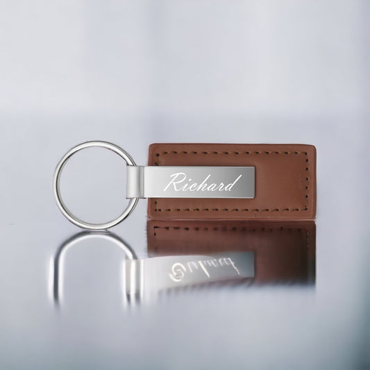 Leather keychain with engraving BLPK017