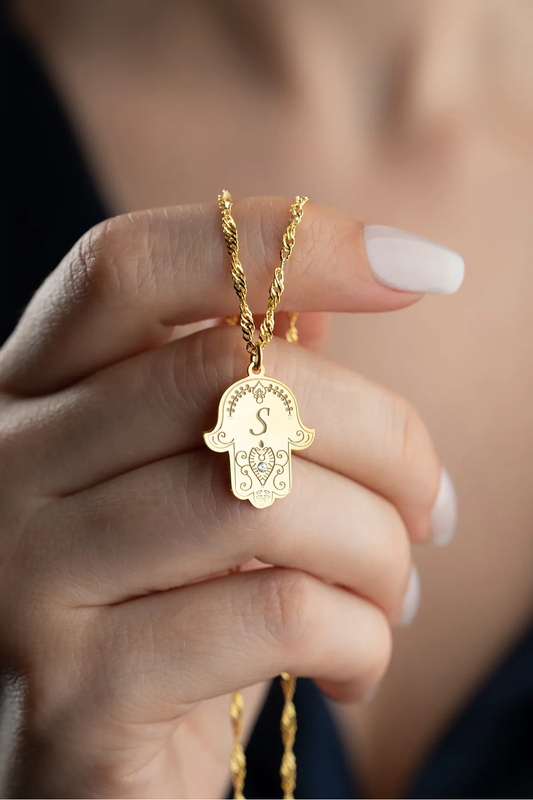 Hamsa Letterketting – 925 Sterling Zilver
