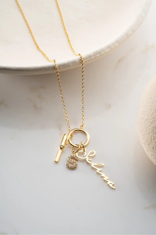 Gepersonaliseerde Naam & Initiaal Ketting – 925 Zilver