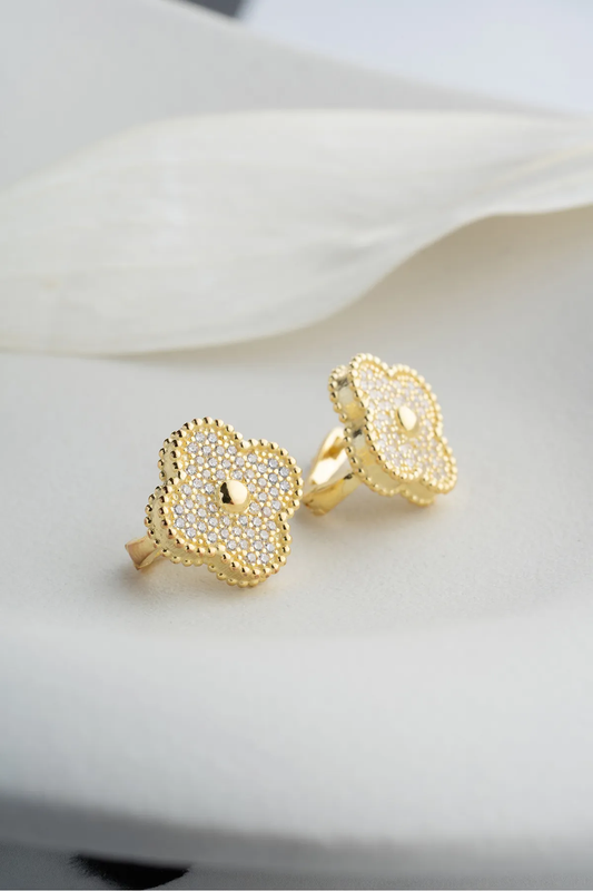 Klavertjevier Oorbellen – 925 Zilver