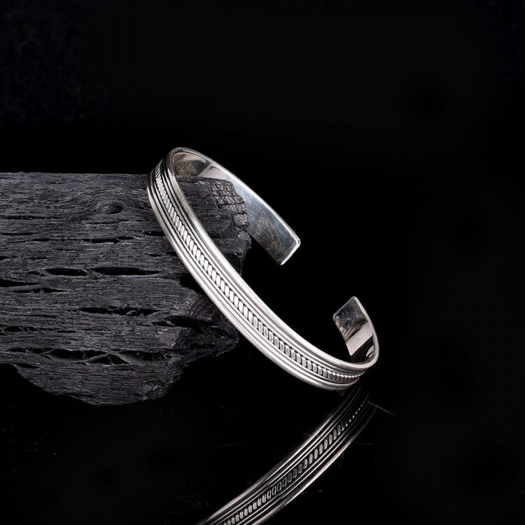 Klassiek Motief 925 Sterling Zilver Heren Armband
