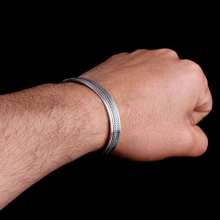 Klassiek Motief 925 Sterling Zilver Heren Armband