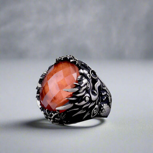 Dracofire men's ring with Zultanit and Dragon motif - 925 silver