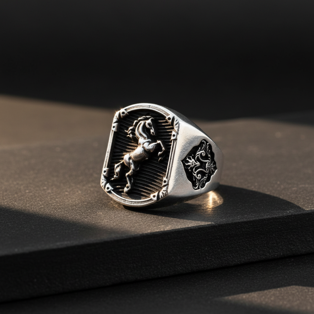 Pferde-Siegelring aus Silber
