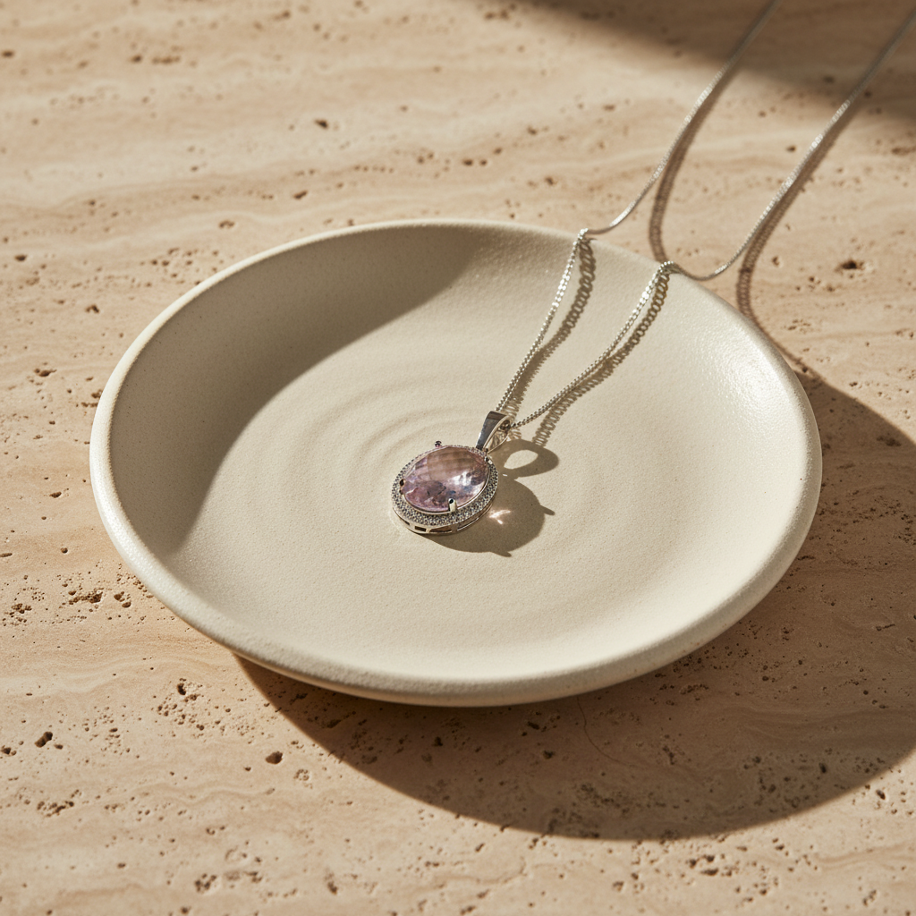 Roze Kwarts Natuurstenen Hanger