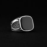 Zwaard - Zilveren Heren Ring Met Onyx