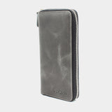Smartphone-Geldbörse aus grauem Leder mit 16 Fächern BLW3016-G