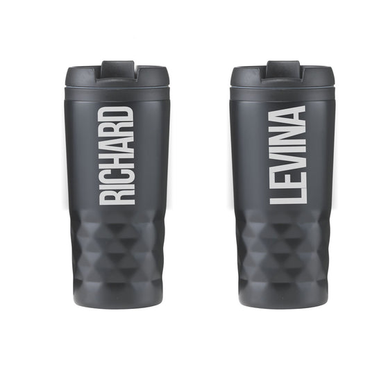 Graphic Mug thermos cup set with text