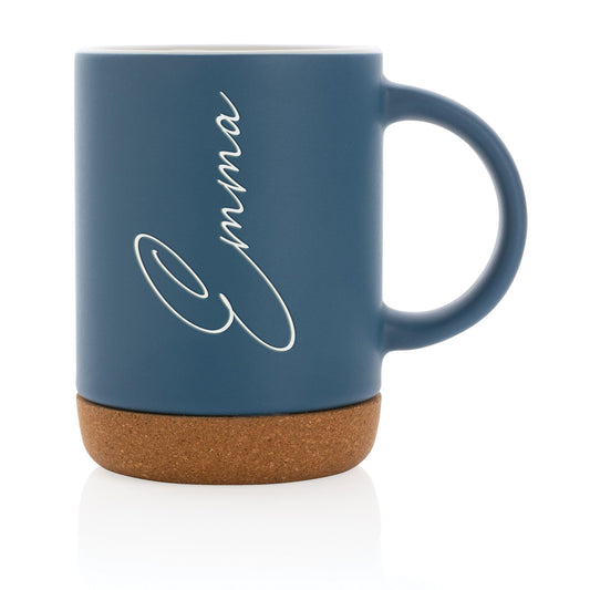 Personalized Ceramic Mug with Cork Bottom -B