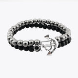 Anker Armband Obsidian en Hematiet ARLB-29