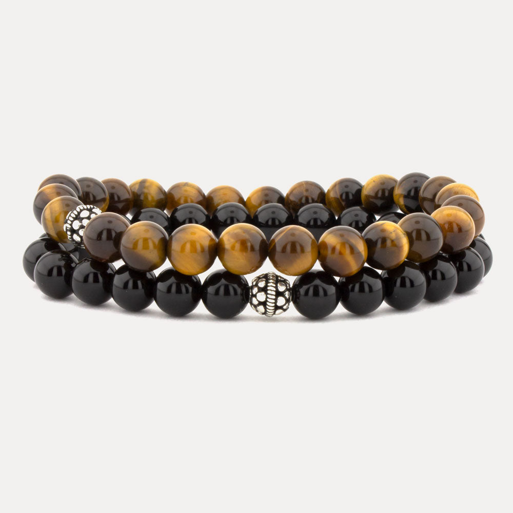 Perlenarmband Tigerauge Onyx BGS014