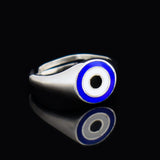 Zilveren ring boze oog BLAR0179