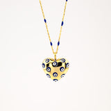 Zilveren ketting&hanger boze oog BLAR089