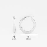 925 sterling zilveren oorbellen - 22 mm  BLARW016