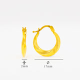 925 sterling zilveren oorbellen - 17 mm BLARW019