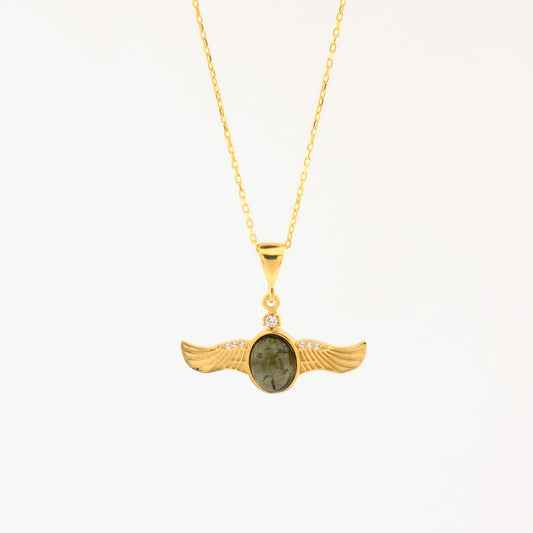 Necklace Angel wings with stone