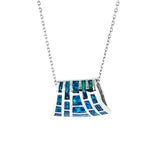 Zilveren Ketting met Blauwe Opaal BLDS068