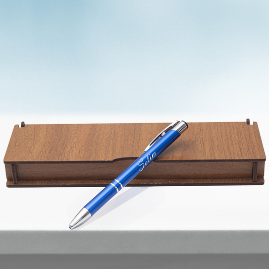Personalized Ballpoint Pen - Writing Set With Engraved Wooden Box BLP2002