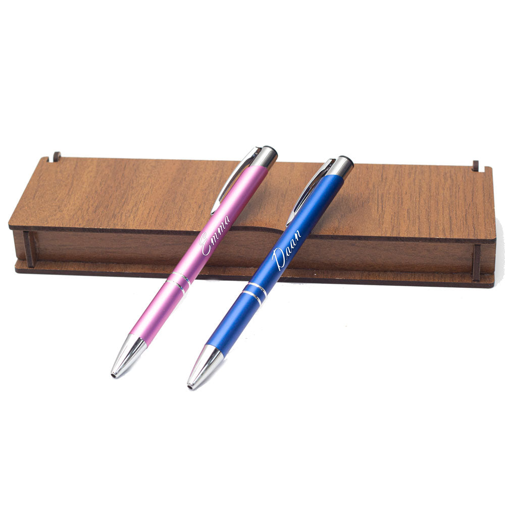 Personalisiertes Stift-Set – Schreibset mit gravierter Holzbox BLP2003